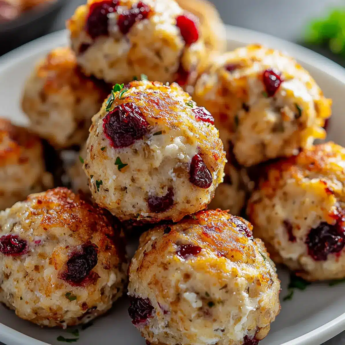 Cranberry Turkey Cottage Cheese Balls