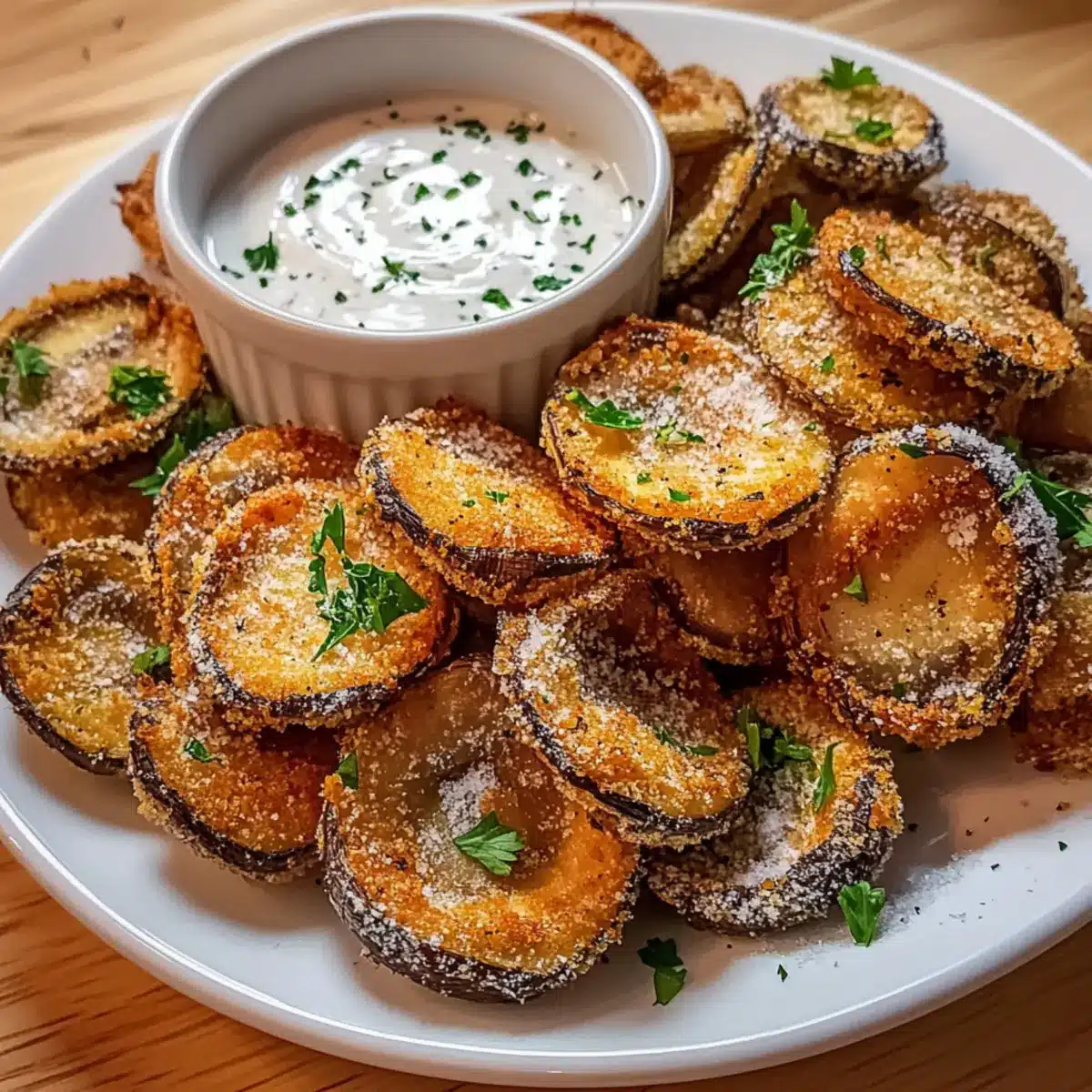 Christmas Fried Sliced Mushrooms with Ranch