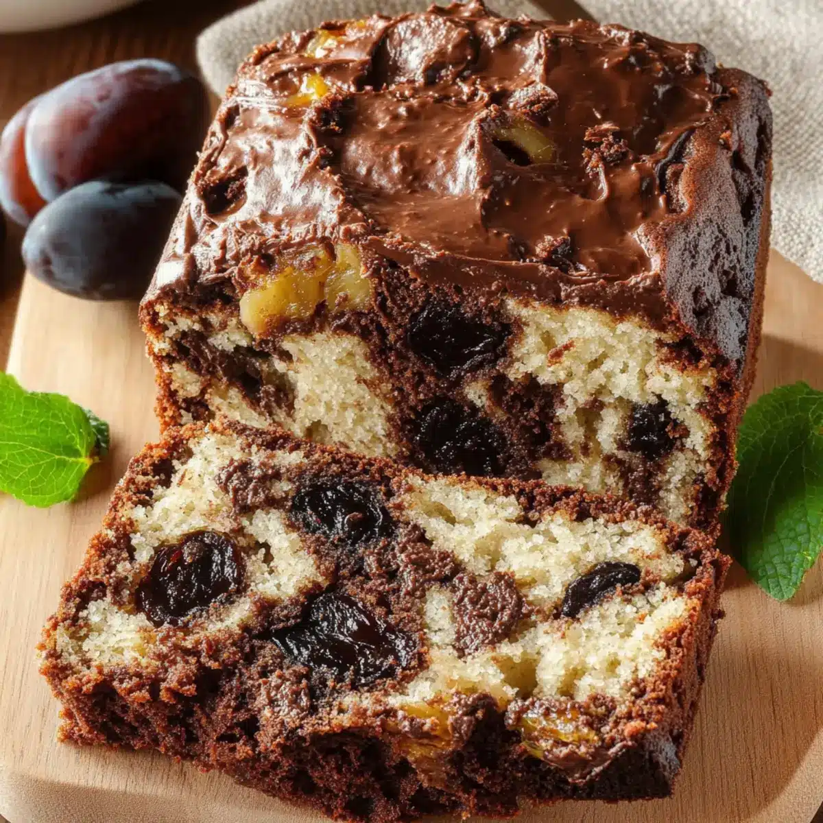 Luscious Banana Chocolate Plumcake