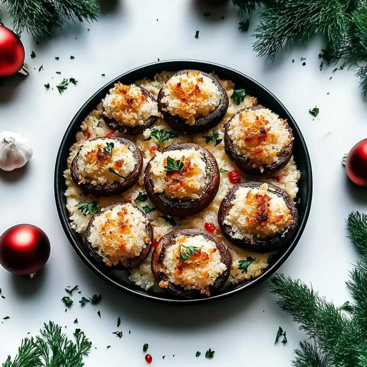 Christmas Stuffed Mushrooms