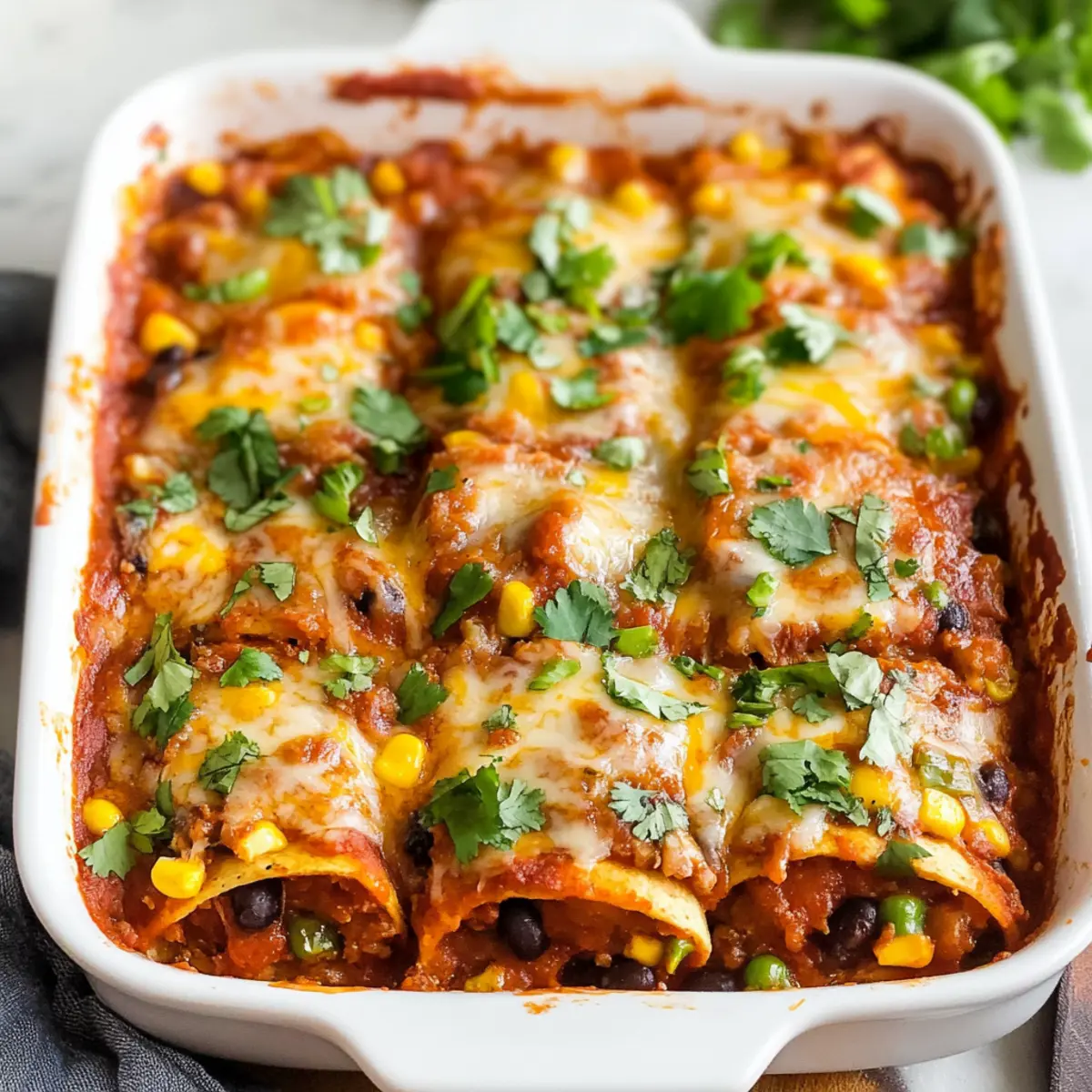 Vegetarian Black Bean Enchilada Casserole