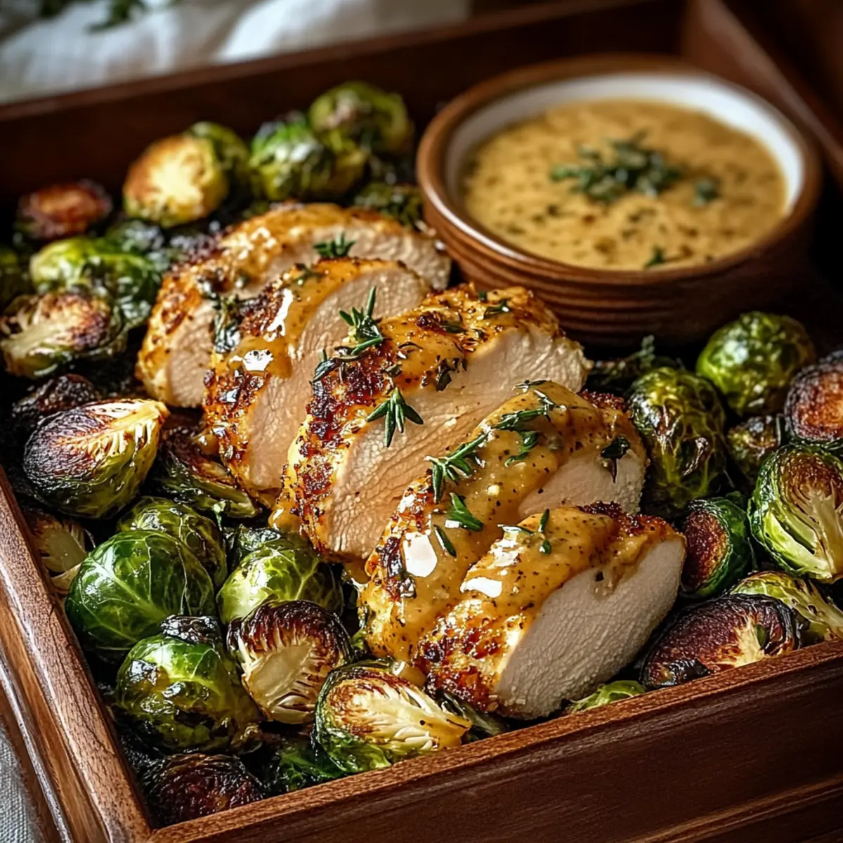 Honey Mustard Chicken with Roasted Brussels Recipe