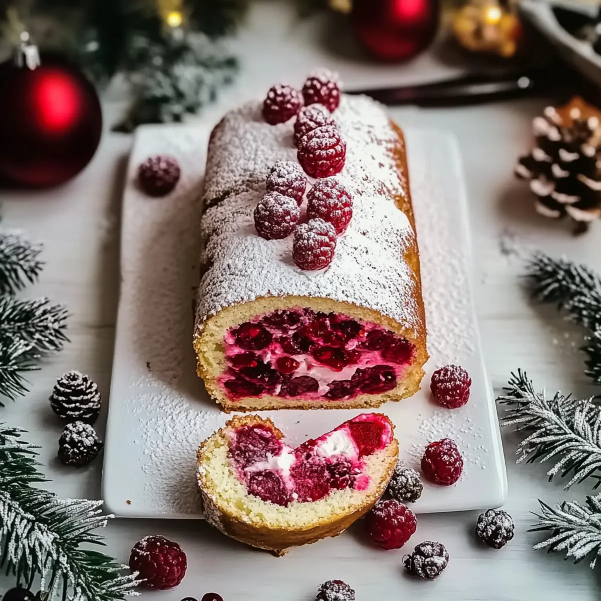 Christmas Raspberry Cake Roll
