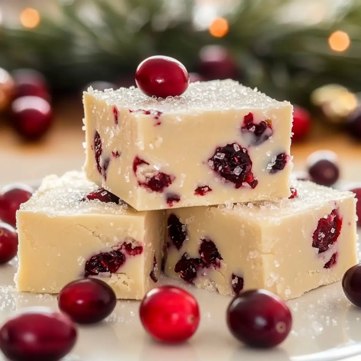 White Chocolate Cranberry Fudge