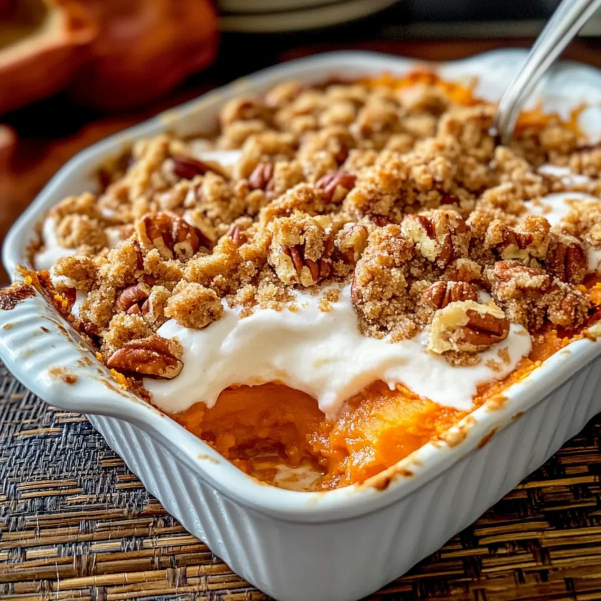 Sweet Potato Casserole with Pecan Streusel