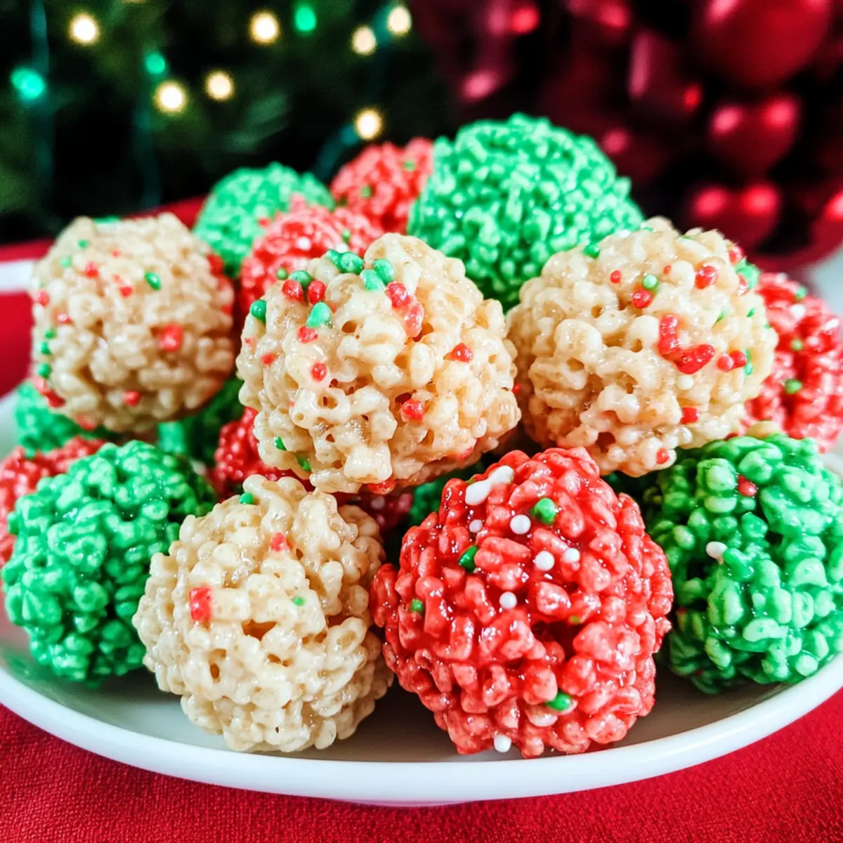 Christmas Rice Krispie Treat Bites