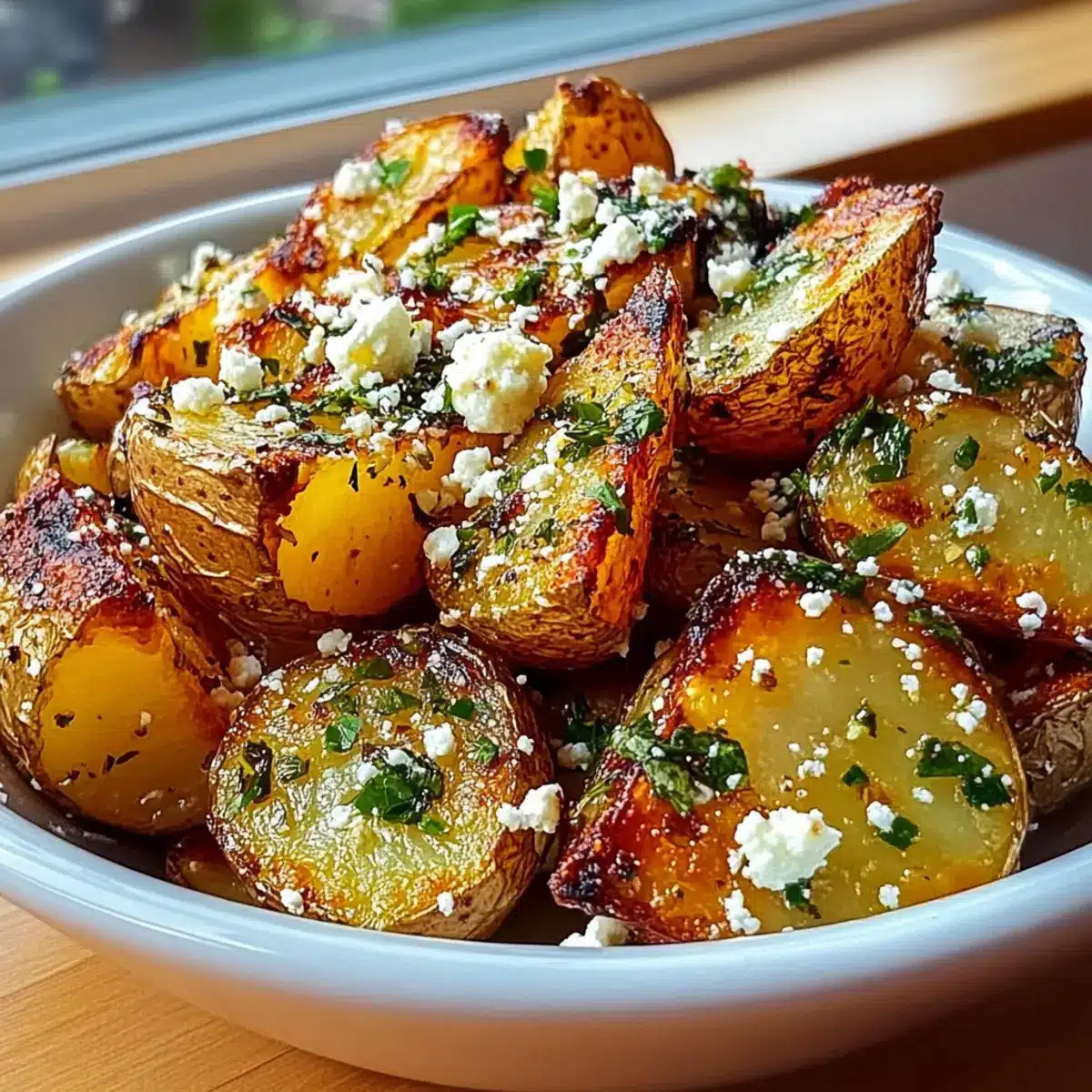 Greek Roast Potatoes with Lemon and Feta Recipe