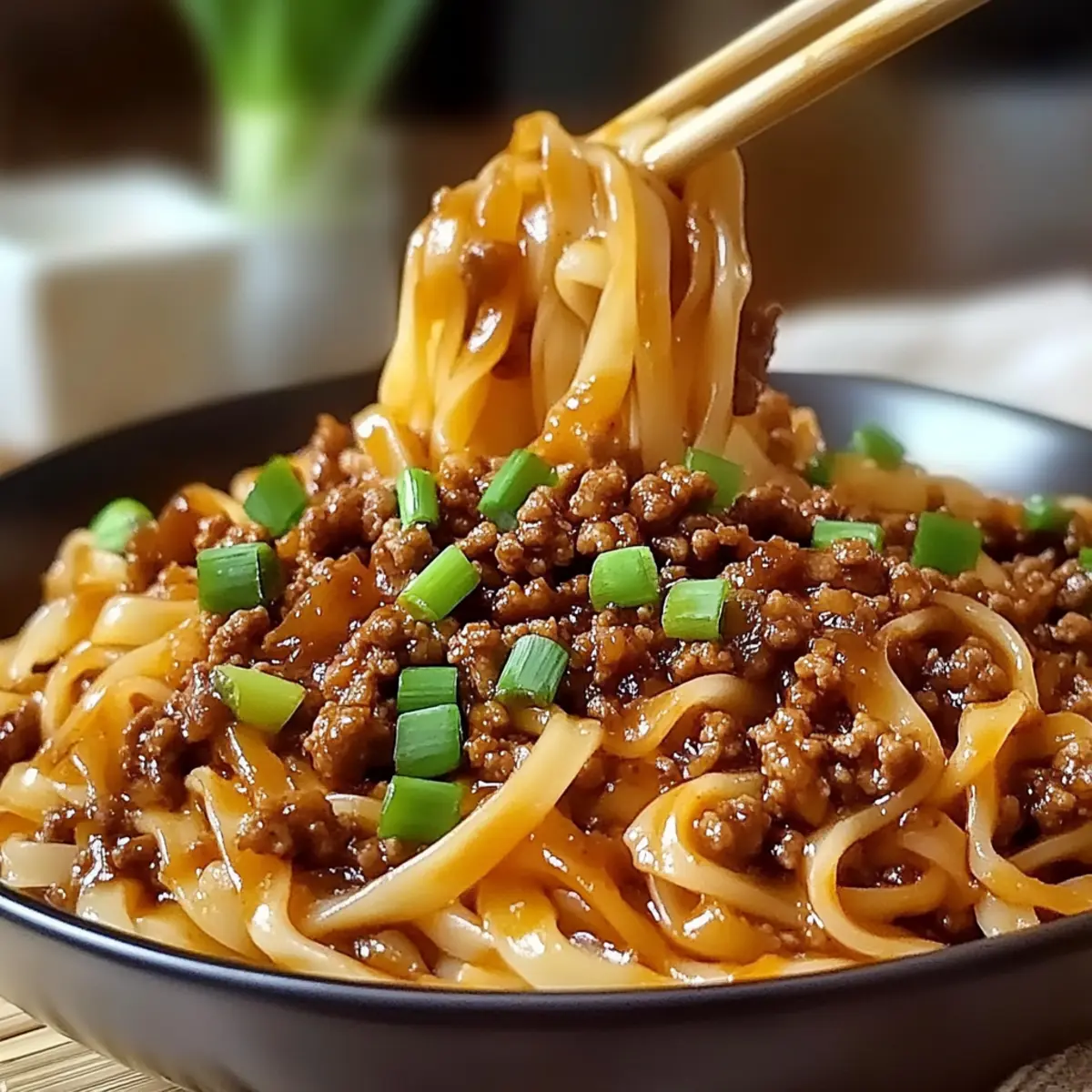 Mongolian Ground Beef Noodles