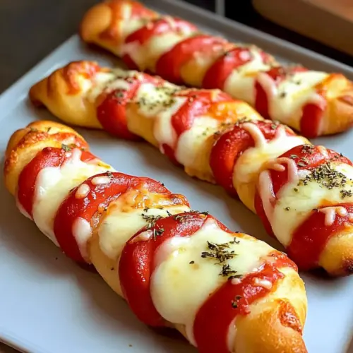 Festive Candy Cane Pizza Breadsticks